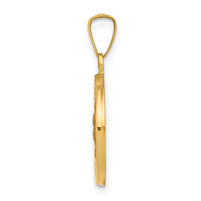 14k Yellow Gold 14k Polished and Satin Our Lady Guadalupe Medal Hollow Pendant