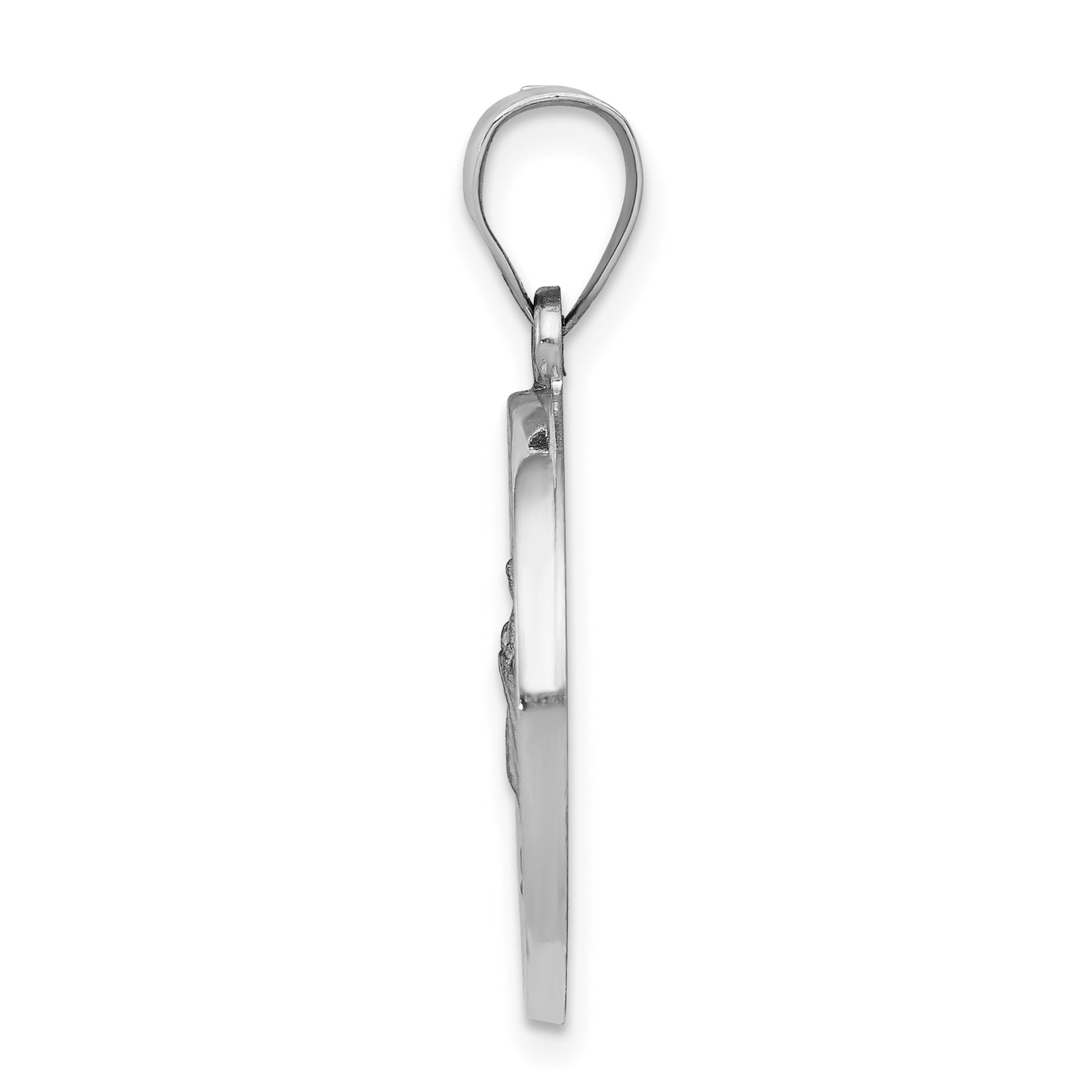 14k White Gold 14K White Gold Lady of Guadalupe Medal Hollow Pendant