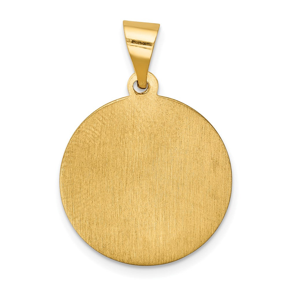 14k Yellow Gold 14k Polished and Satin Our Lady of Lourdes Medal Hollow Pendant