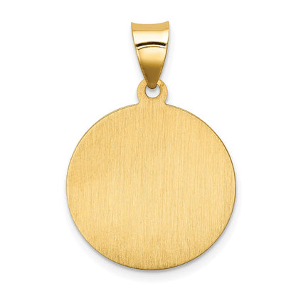 14k Yellow Gold 14k Polished/Satin Our Lady Perpetual Help Medal Hollow Pendant