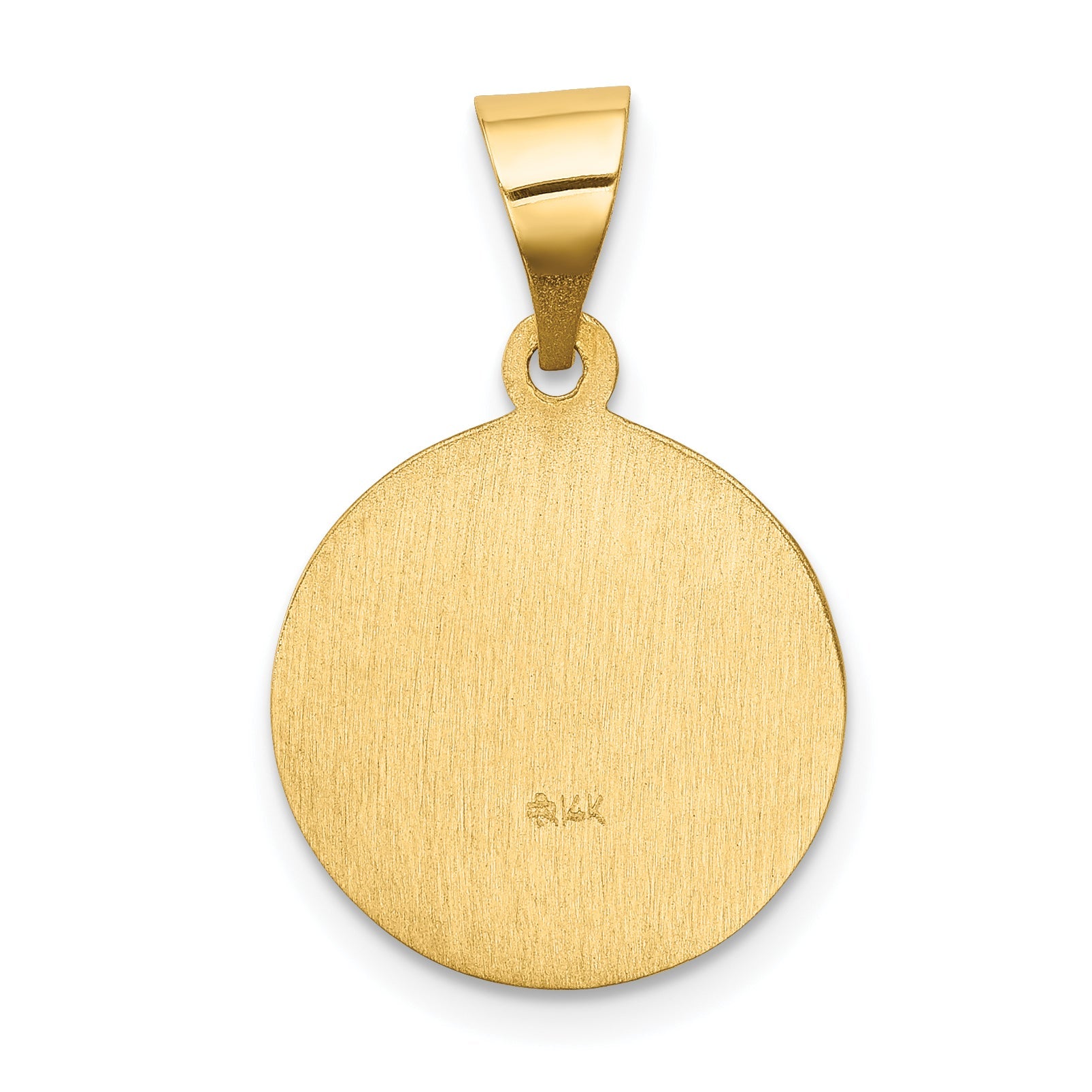 14k Yellow Gold 14k Polished and Satin Our Lady of Sorrows Medal Hollow Pendant