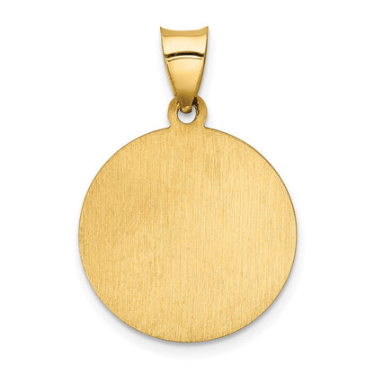 14k Yellow Gold 14k Polished and Satin Our Lady of Sorrows Medal Hollow Pendant