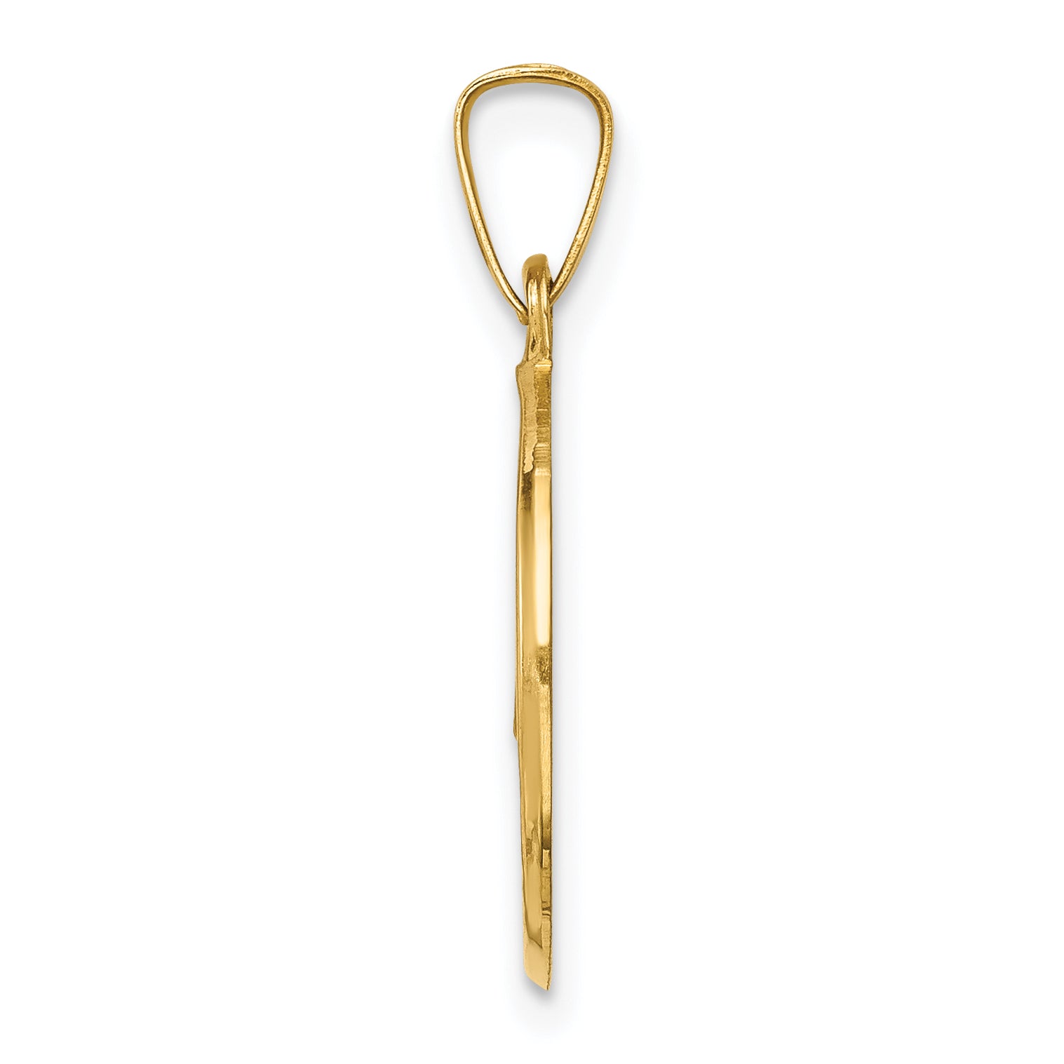 14k Yellow Gold 14k Polished and Satin Caridad Del Cobre Medal Hollow Pendant