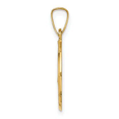 14k Yellow Gold 14k Polished and Satin Caridad Del Cobre Medal Hollow Pendant