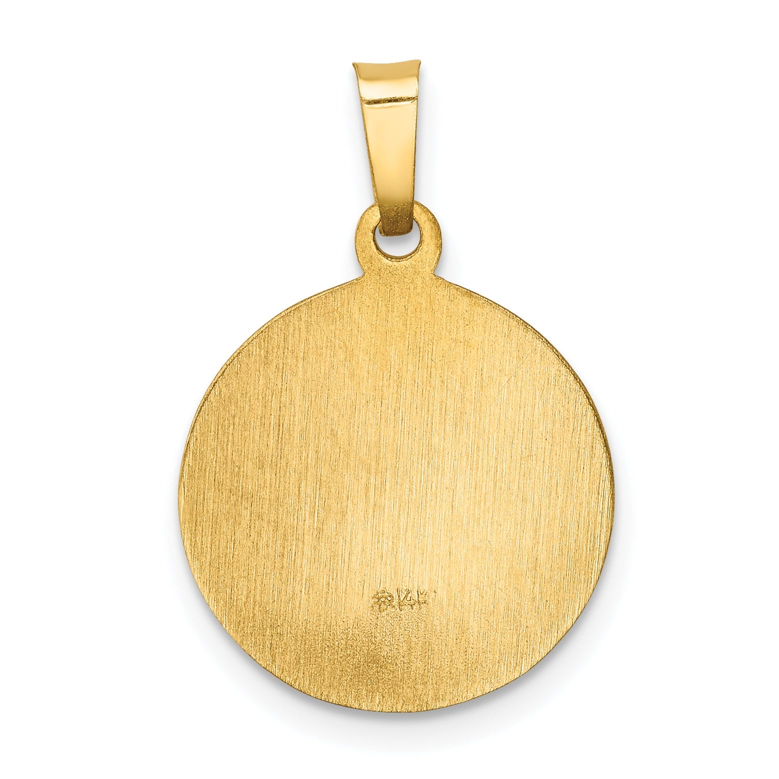 14k Yellow Gold 14k Polished and Satin Sacred Heart of Mary Medal Hollow Pendant