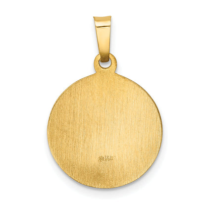 14k Yellow Gold 14k Polished and Satin Sacred Heart of Mary Medal Hollow Pendant