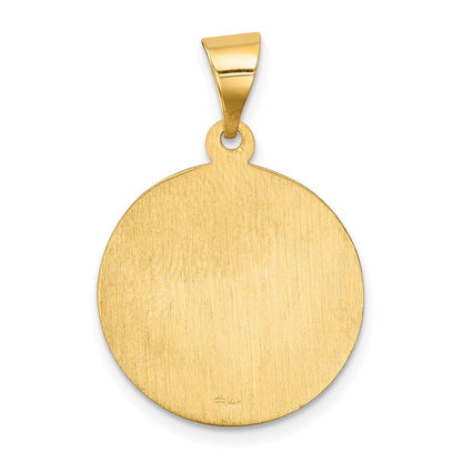 14k Yellow Gold 14k Polished and Satin Sacred Heart of Mary Medal Hollow Pendant