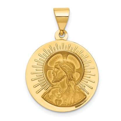 14k Yellow Gold 14K Matka Boska Czestochowska Reversible Medal Hollow Pendant