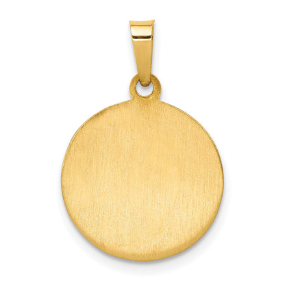 14k Yellow Gold 14k Polished and Satin St. Andrew Medal Hollow Pendant