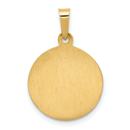 14k Yellow Gold 14k Polished and Satin St. Anne Medal Hollow Pendant