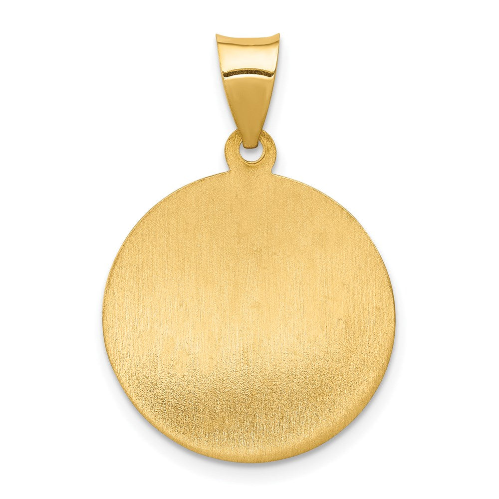 14k Yellow Gold 14k Polished and Satin St. Anne Medal Hollow Pendant