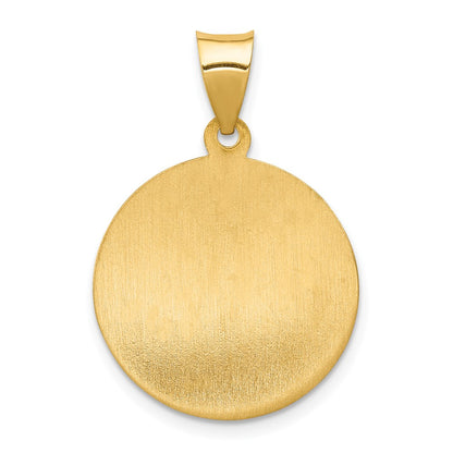 14k Yellow Gold 14k Polished and Satin St. Anne Medal Hollow Pendant