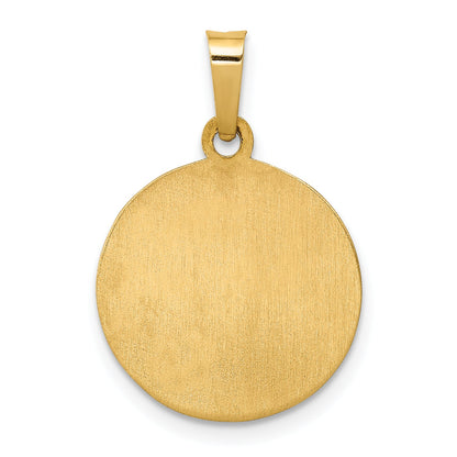 14k Yellow Gold 14k Polished and Satin St. Anthony Medal Hollow Pendant