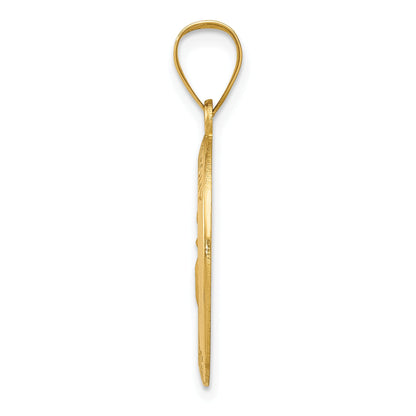 14k Yellow Gold 14k Polished and Satin St. Anthony Medal Hollow Pendant