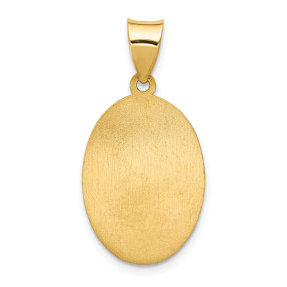 14k Yellow Gold 14k Polished and Satin St. Anthony Medal Hollow Pendant