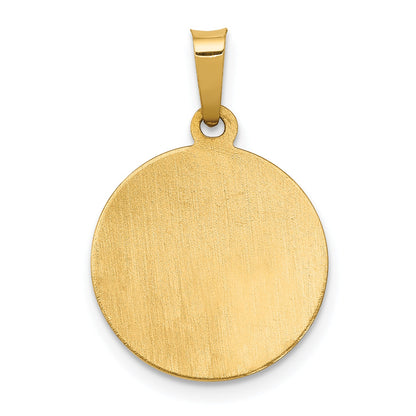 14k Yellow Gold 14k Polished and Satin St. Barbara Medal Hollow Pendant