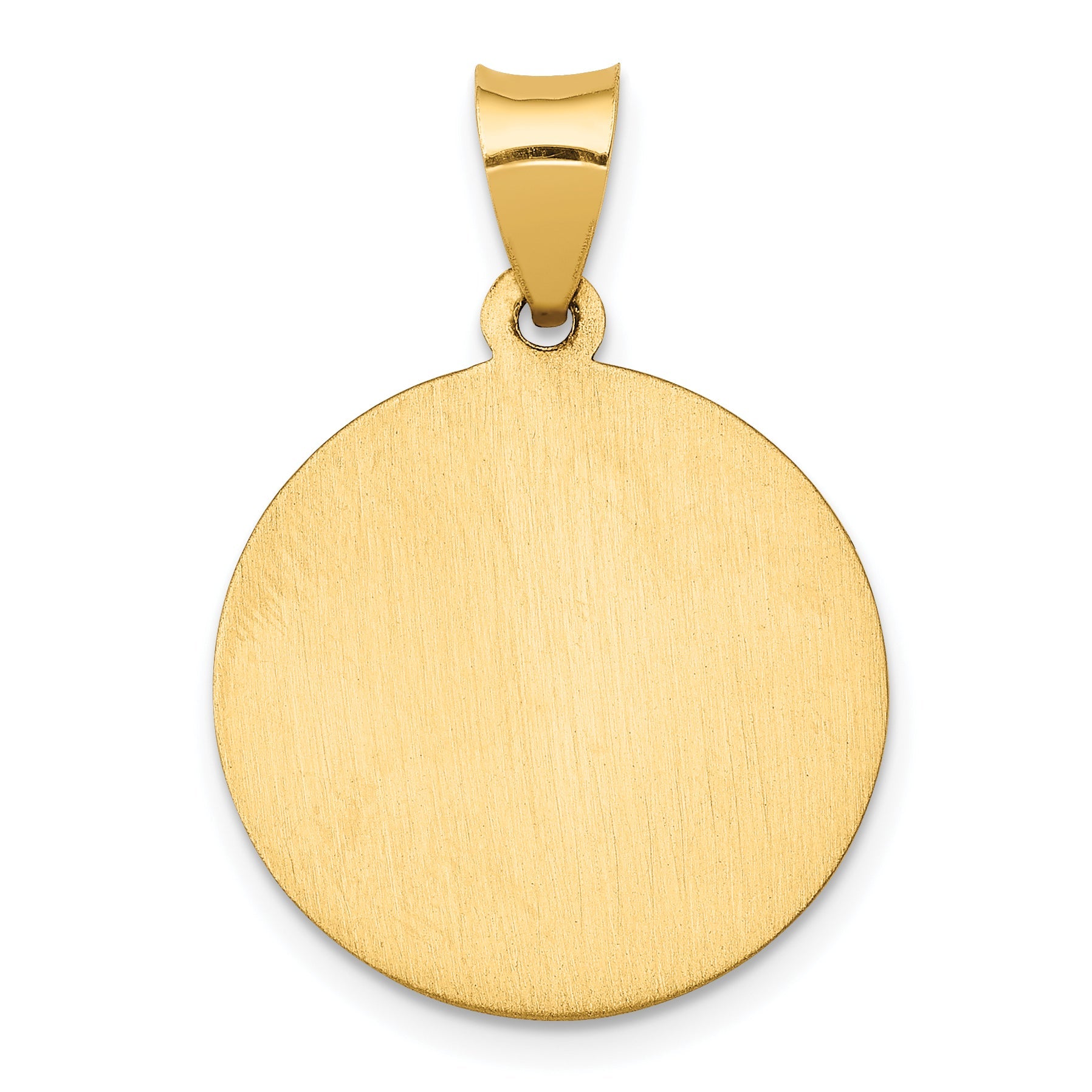 14k Yellow Gold 14k Polished and Satin St. Barbara Medal Hollow Pendant