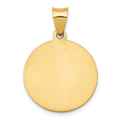 14k Yellow Gold 14k Polished and Satin St. Barbara Medal Hollow Pendant