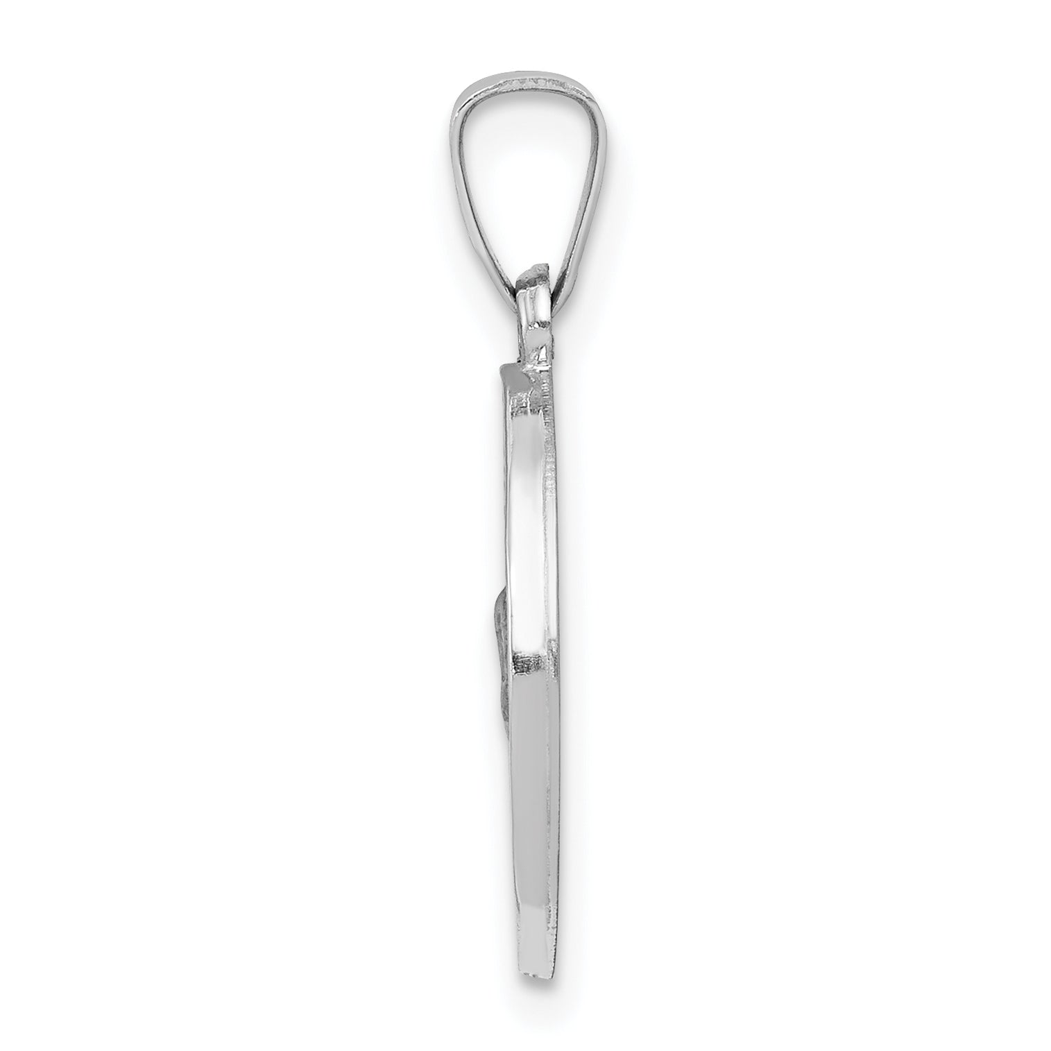 14k White Gold 14k White Gold Polished/Satin St Christopher Medal Hollow Pendant