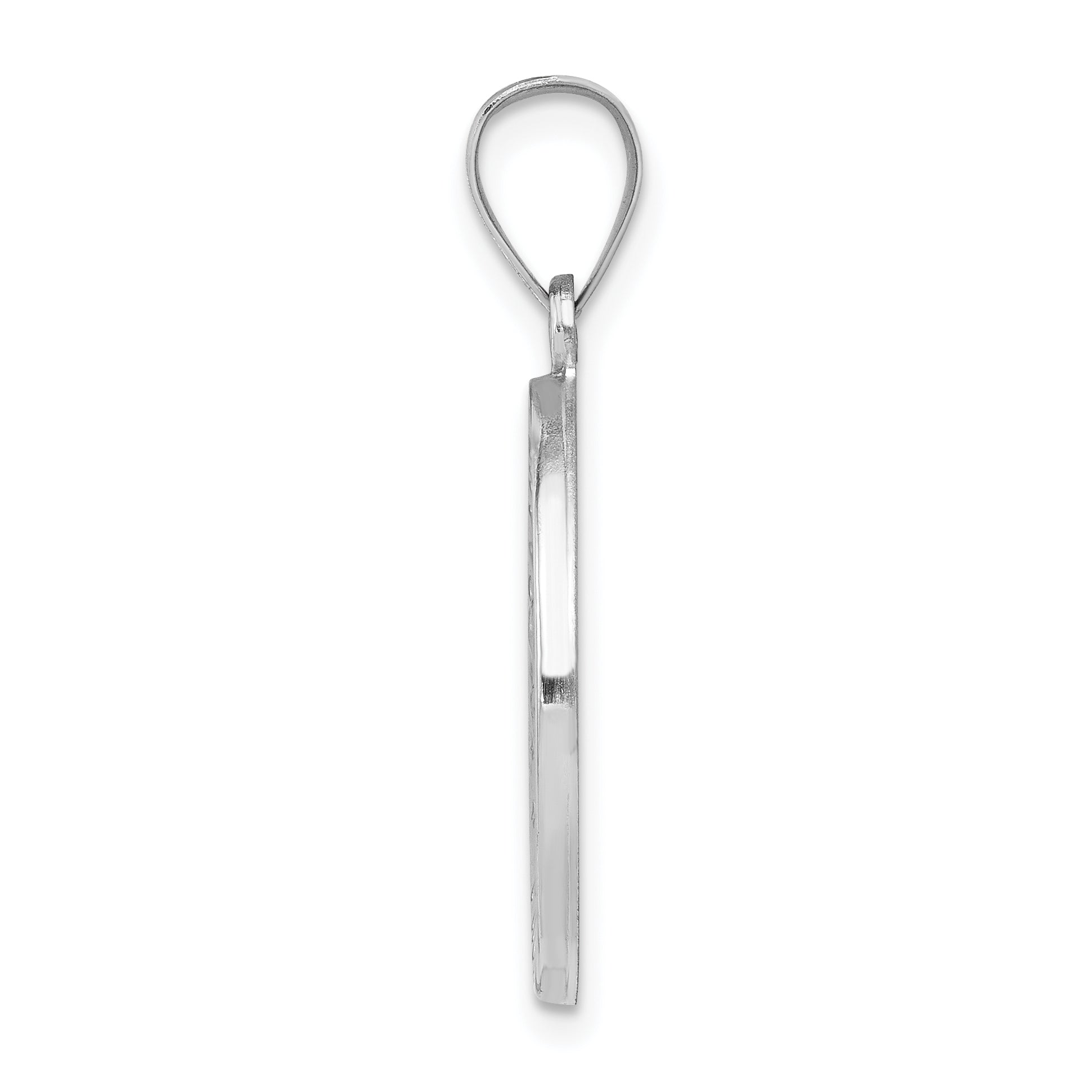 14k White Gold 14k White Gold Polished/Satin St Christopher Medal Hollow Pendant