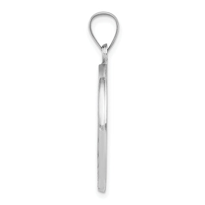 14k White Gold 14k White Gold Polished/Satin St Christopher Medal Hollow Pendant