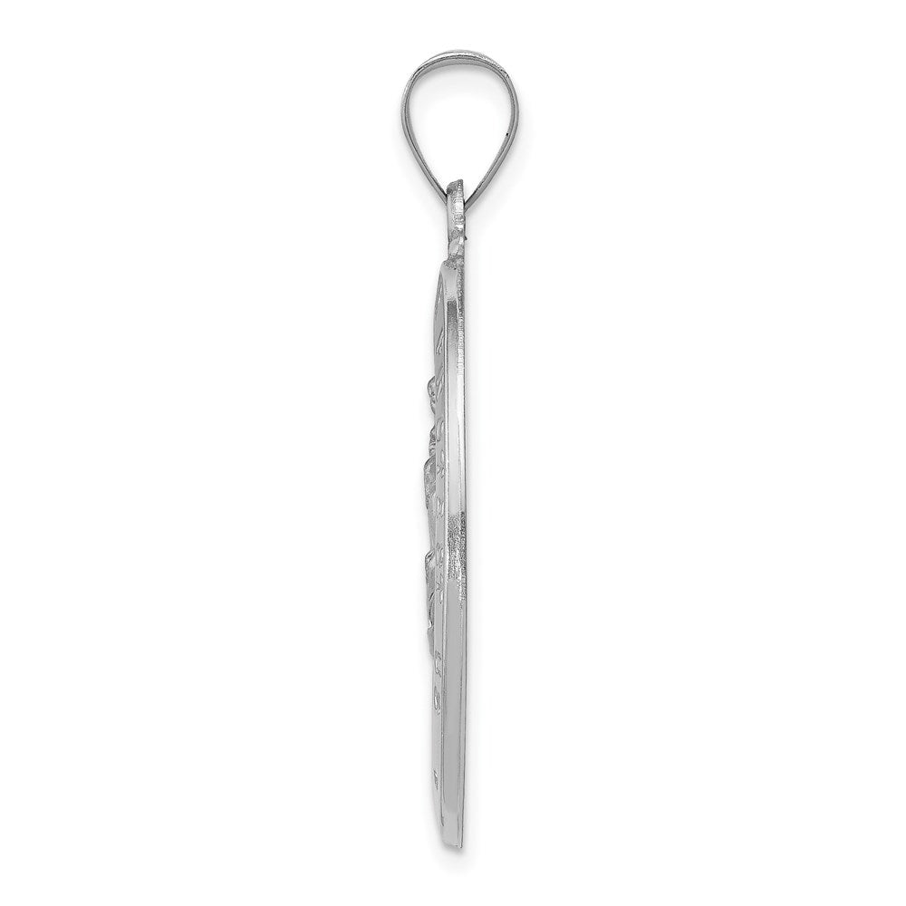 14k White Gold 14k White Gold Polished/Satin St Christopher Medal Hollow Pendant