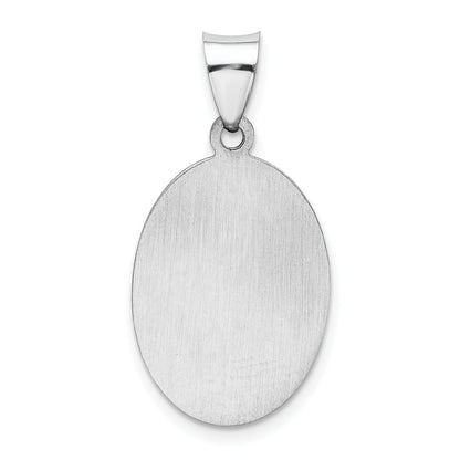 14k White Gold 14k White Gold Polished/Satin St Christopher Medal Hollow Pendant