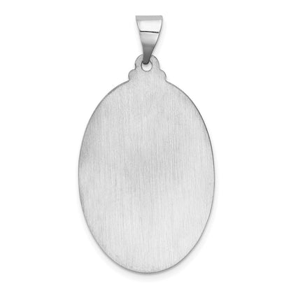 14k White Gold 14k White Gold Polished/Satin St Christopher Medal Hollow Pendant