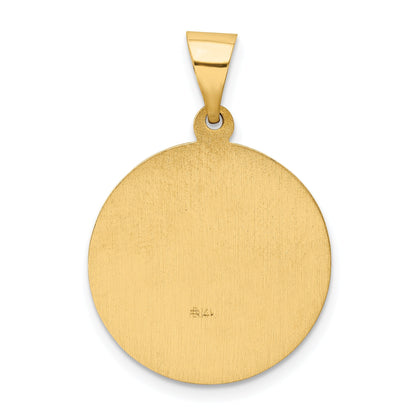 14k Yellow Gold 14k Polished and Satin St Edward Medal Hollow Pendant
