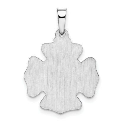 14k White Gold 14k White Gold Polished and Satin St Florian Badge Pendant