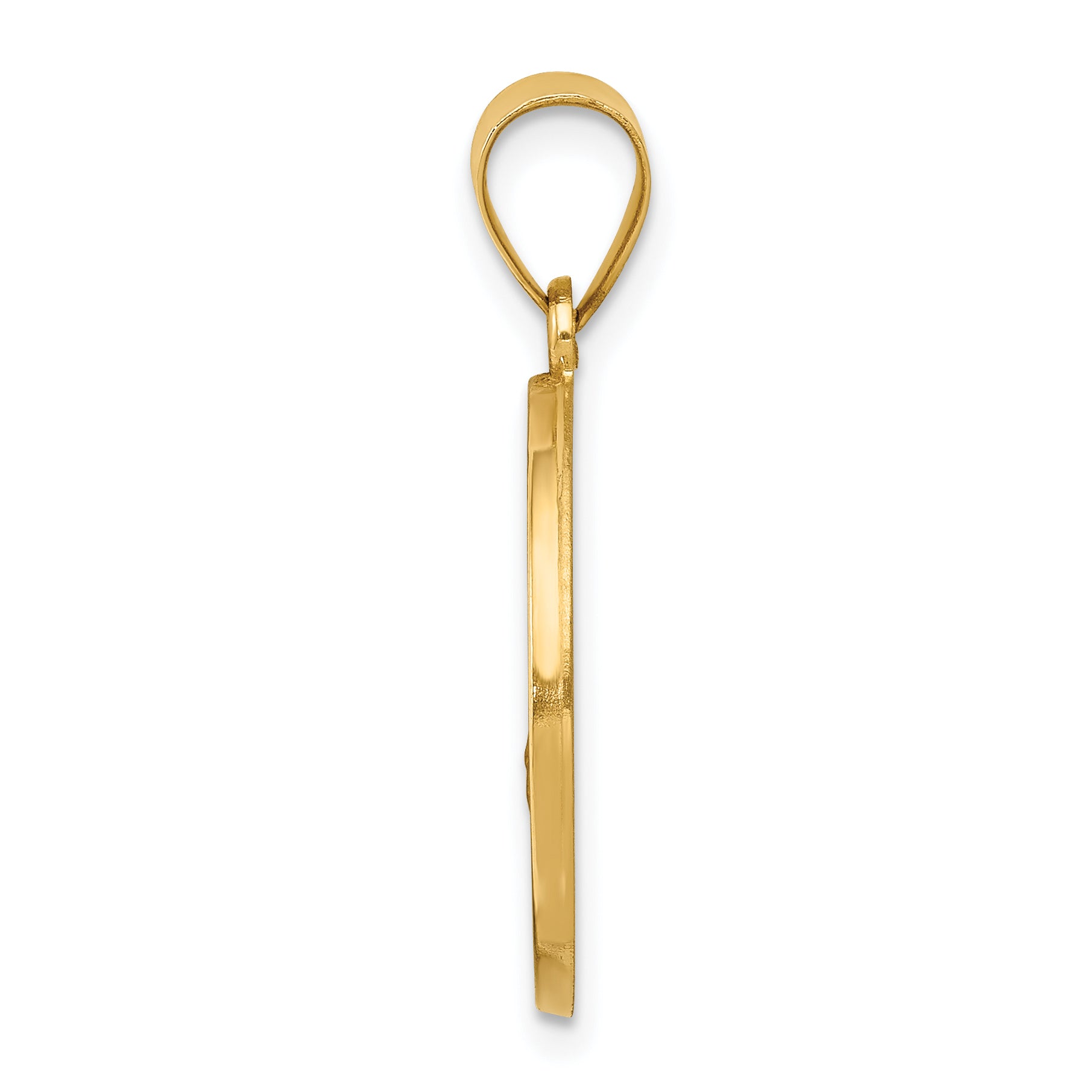 14k Yellow Gold 14k Polished and Satin St Florian Medal Hollow Pendant