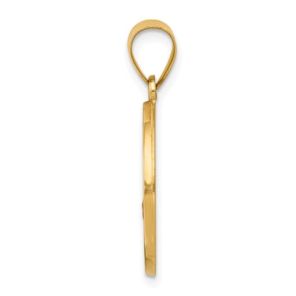 14k Yellow Gold 14k Polished and Satin St Florian Medal Hollow Pendant