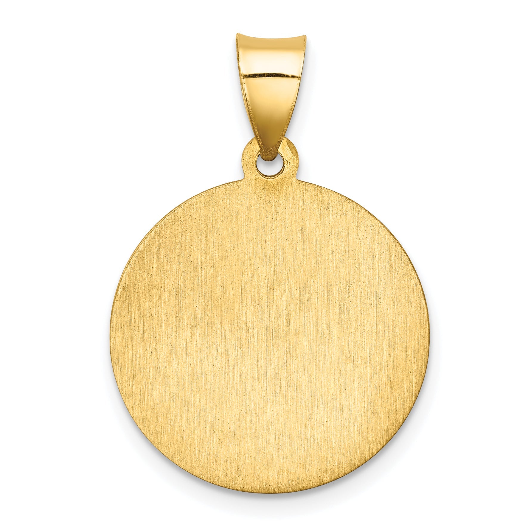 14k Yellow Gold 14k Polished and Satin St Florian Medal Hollow Pendant