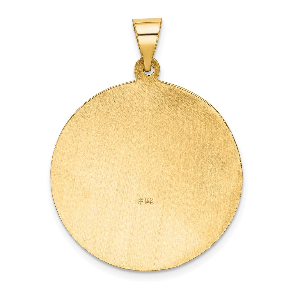 14k Yellow Gold 14k Polished and Satin St Florian Medal Hollow Pendant