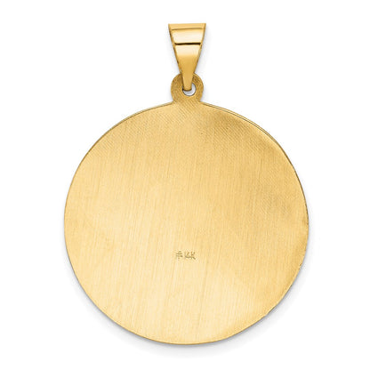 14k Yellow Gold 14k Polished and Satin St Florian Medal Hollow Pendant