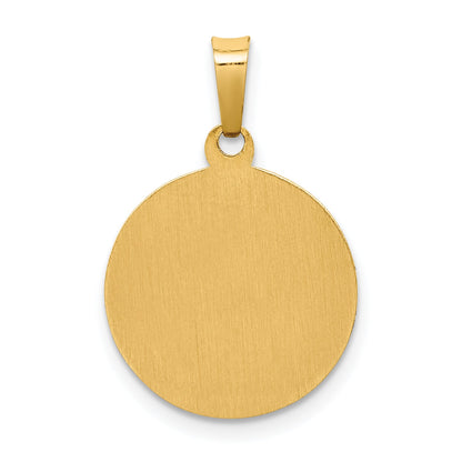 14k Yellow Gold 14k Polished and Satin St Francis Medal Hollow Pendant