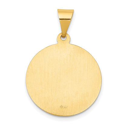 14k Yellow Gold 14k Polished and Satin St Francis Medal Hollow Pendant