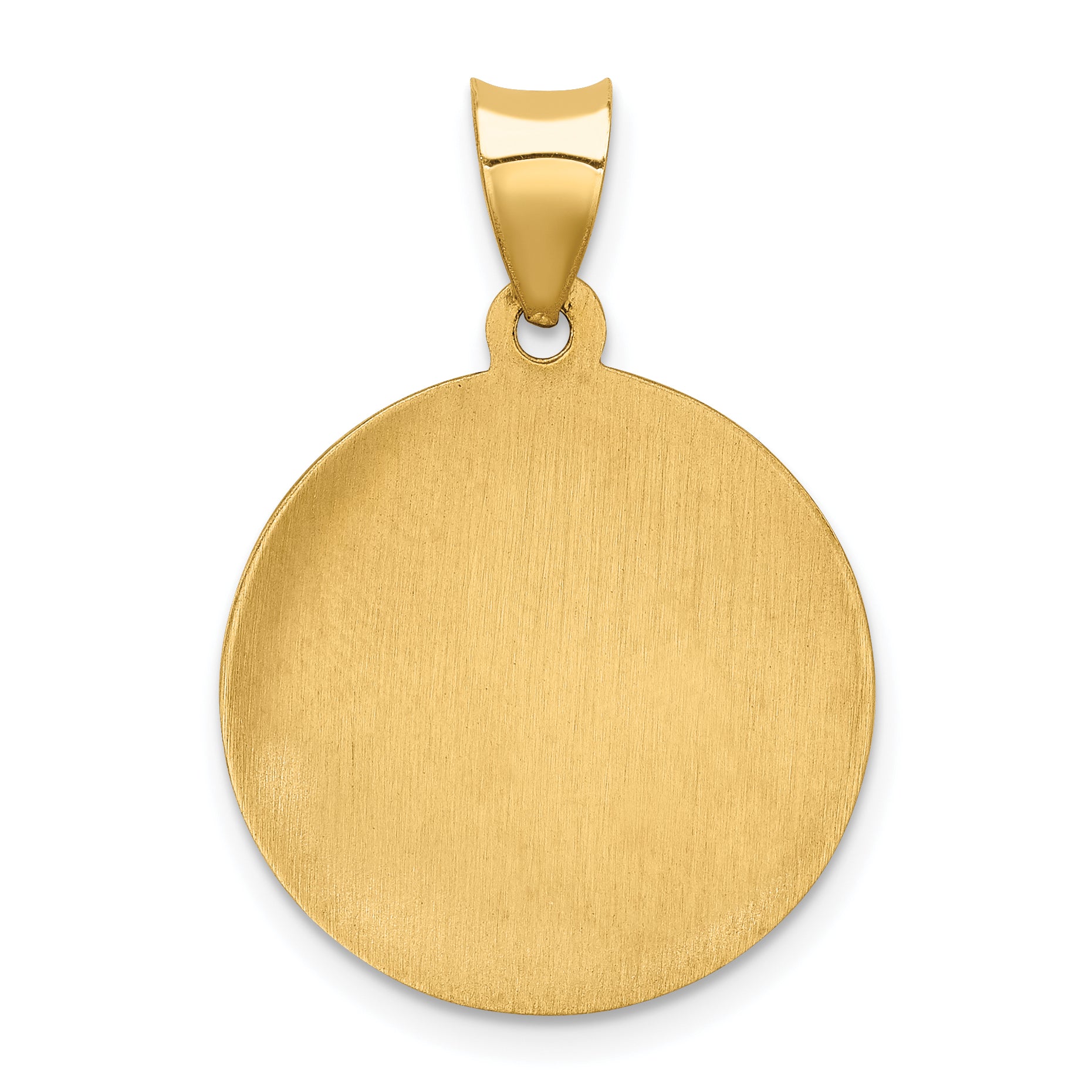 14k Yellow Gold 14k Polished and Satin St Gabriel Medal Hollow Pendant