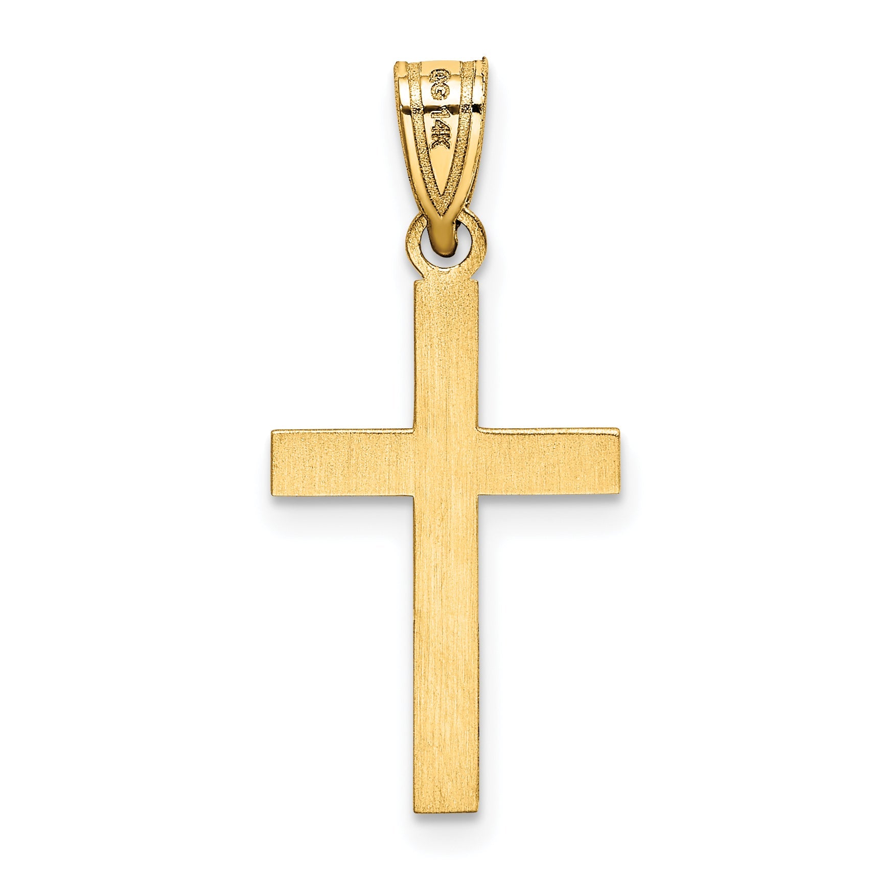 14k Yellow Gold 14k Laser Etched Cross Pendant