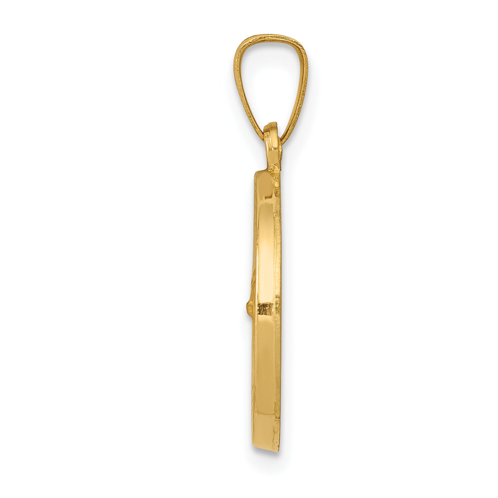 14k Yellow Gold 14k Polished and Satin St Gerard Medal Hollow Pendant