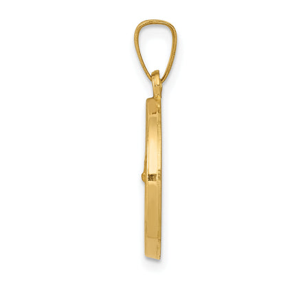 14k Yellow Gold 14k Polished and Satin St Gerard Medal Hollow Pendant