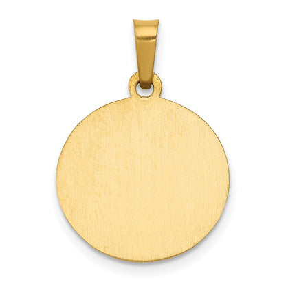 14k Yellow Gold 14k Polished and Satin St Gerard Medal Hollow Pendant