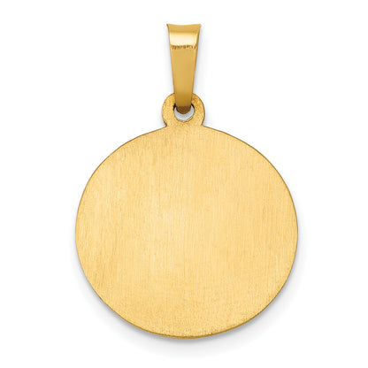 14k Yellow Gold 14k Polished and Satin St Joseph Medal Hollow Pendant
