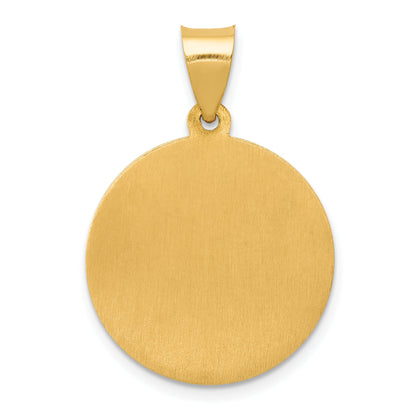 14k Yellow Gold 14k Polished and Satin St Joseph Medal Hollow Pendant