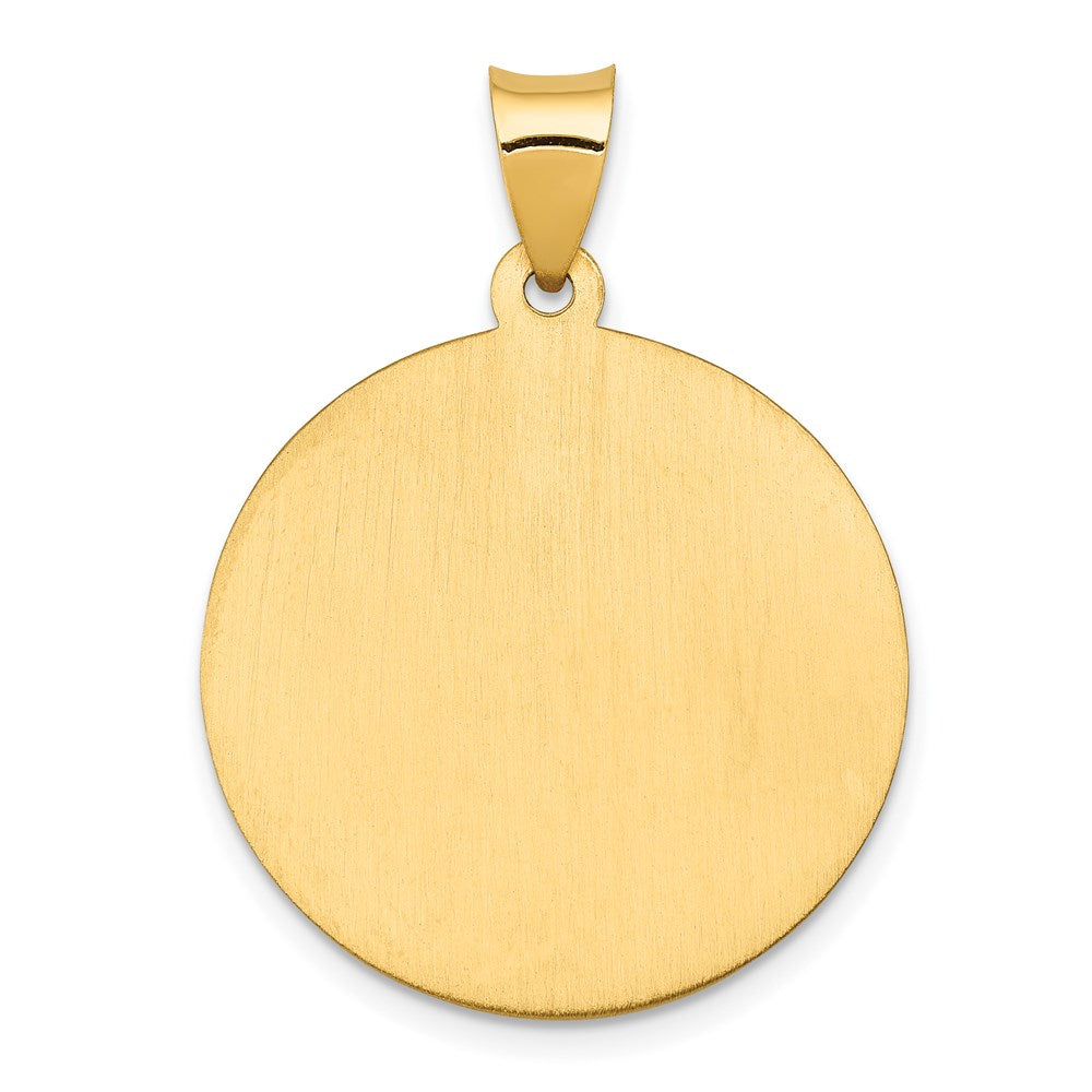 14k Yellow Gold 14k Polished and Satin St Joseph Medal Hollow Pendant
