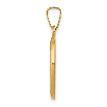 14k Yellow Gold 14k Polished and Satin St Joseph Medal Hollow Pendant
