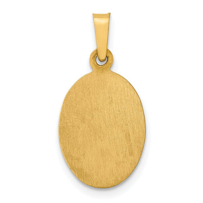 14k Yellow Gold 14k Polished and Satin St Jude Thaddeus Medal Hollow Pendant