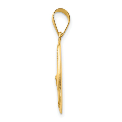 14k Yellow Gold 14k Polished and Satin St Jude Thaddeus Medal Hollow Pendant