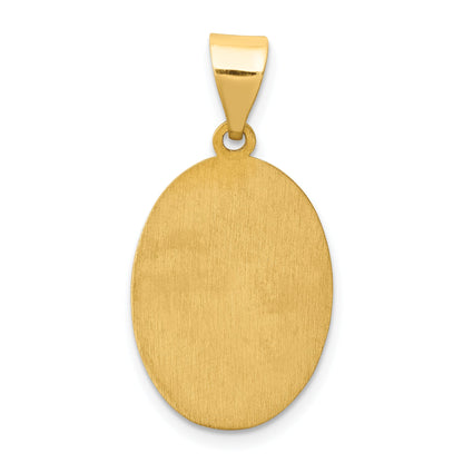 14k Yellow Gold 14k Polished and Satin St Jude Thaddeus Medal Hollow Pendant