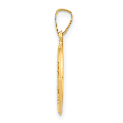 14k Yellow Gold 14k Polished and Satin St Mark Medal Hollow Pendant